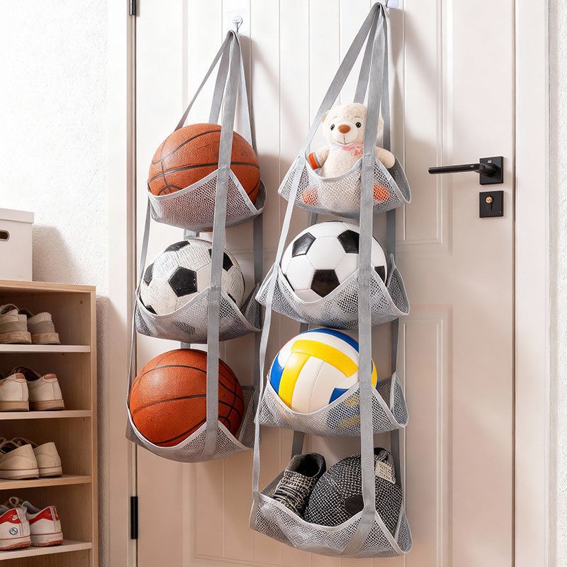 Sports Equipment Garage Storage - Wall Mounted Ball Storage Hanging Bag