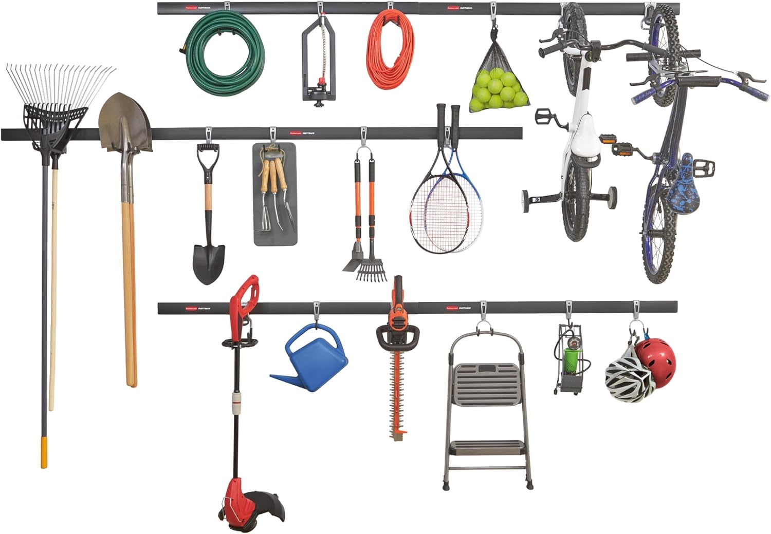 Sports Equipment Garage Storage - 24-Piece Wall Mounted Garage Storage Organizer