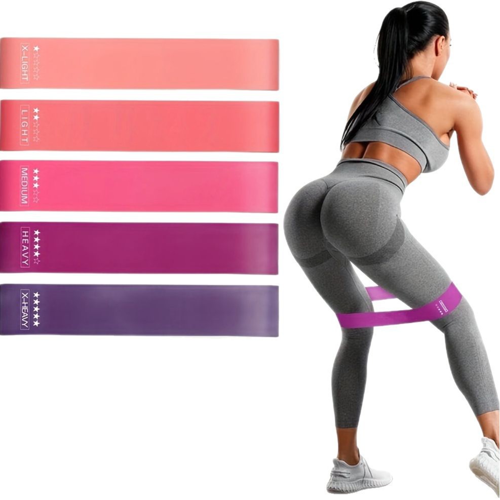 Sports Equipment Supplies - 5-Piece Color Resistance Band Set Portable