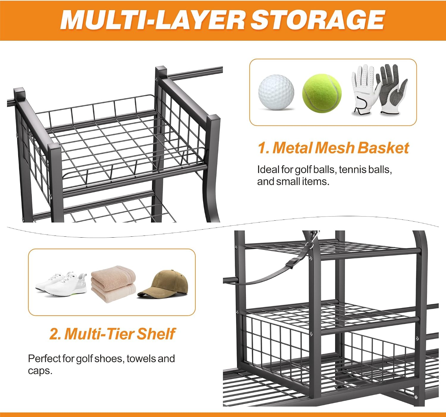 Golf Bag Storage Rack Organize - Sports Equipment Garage Storage review and price