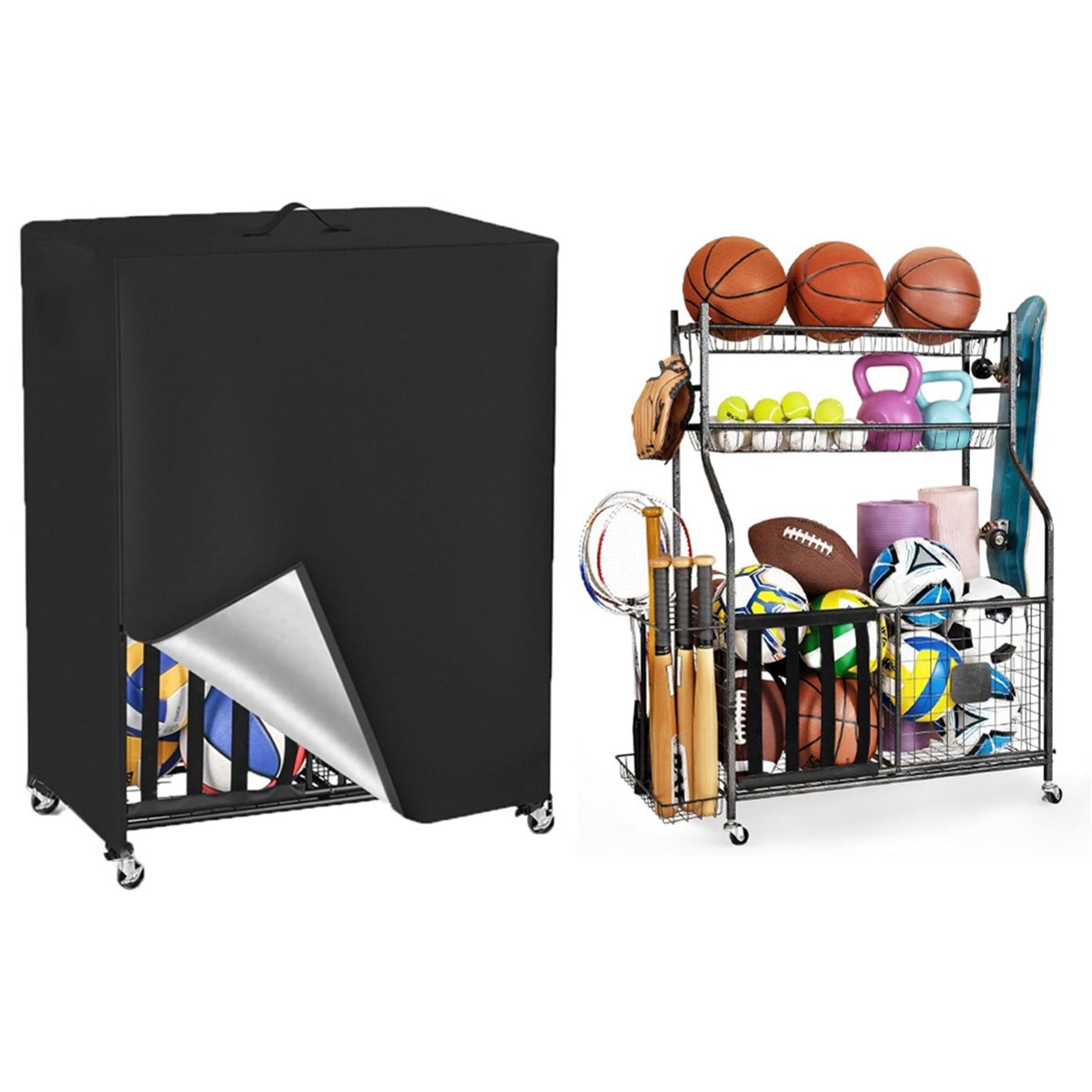 Basketball Rack Cover Garage S - Sports Equipment Garage Storage review and price