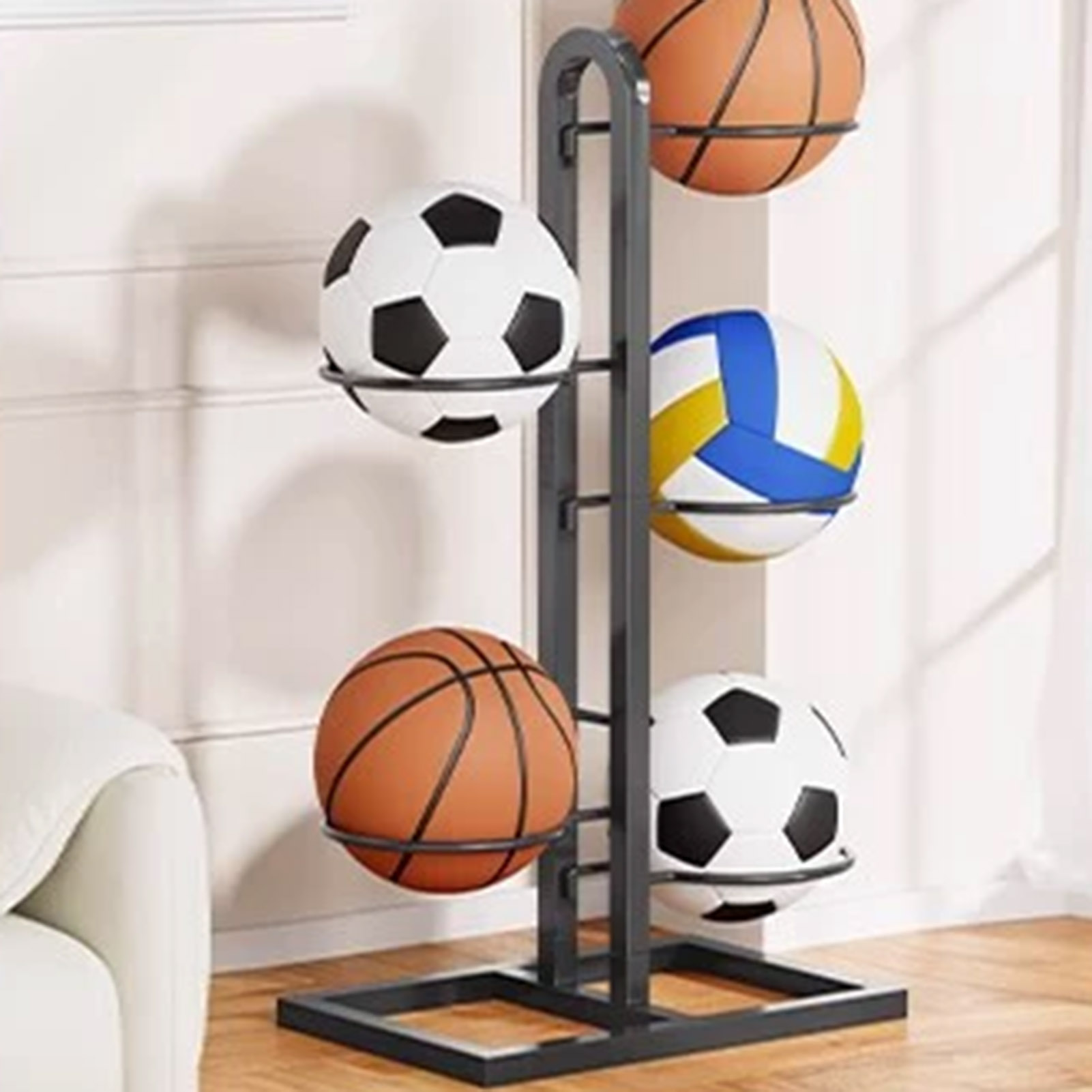 Foldable Basketball Rack Multi - Sports Equipment Garage Storage review and price